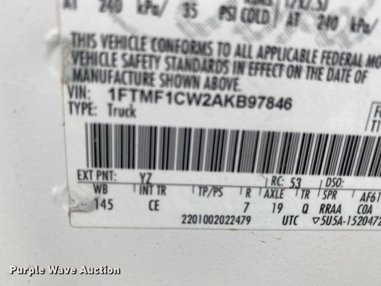 image for item EX9582 2010 Ford F150  pickup truck