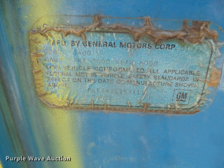 image for item GR9472 1972 Chevrolet K20  utility bed pickup truck