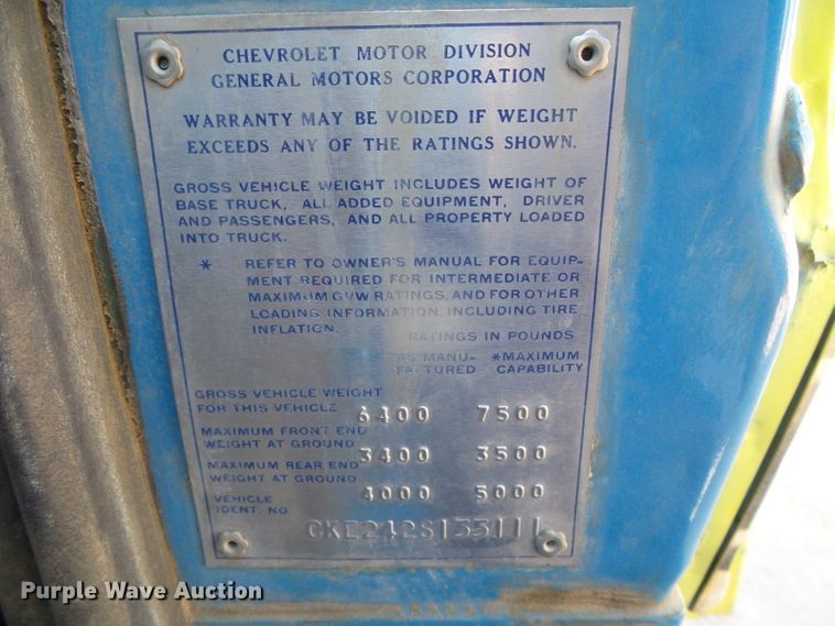 image for item GR9472 1972 Chevrolet K20  utility bed pickup truck