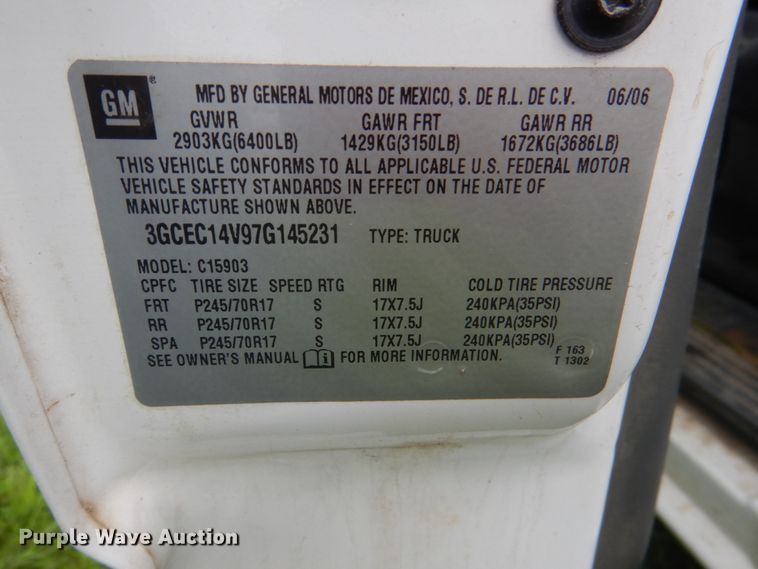 image for item HC9298 2007 Chevrolet Silverado 1500  pickup truck