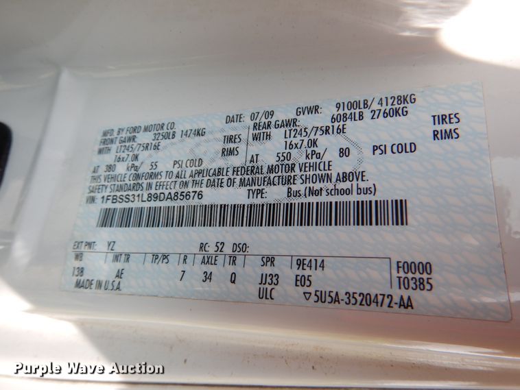 image for item IA9980 2009 Ford E350  van