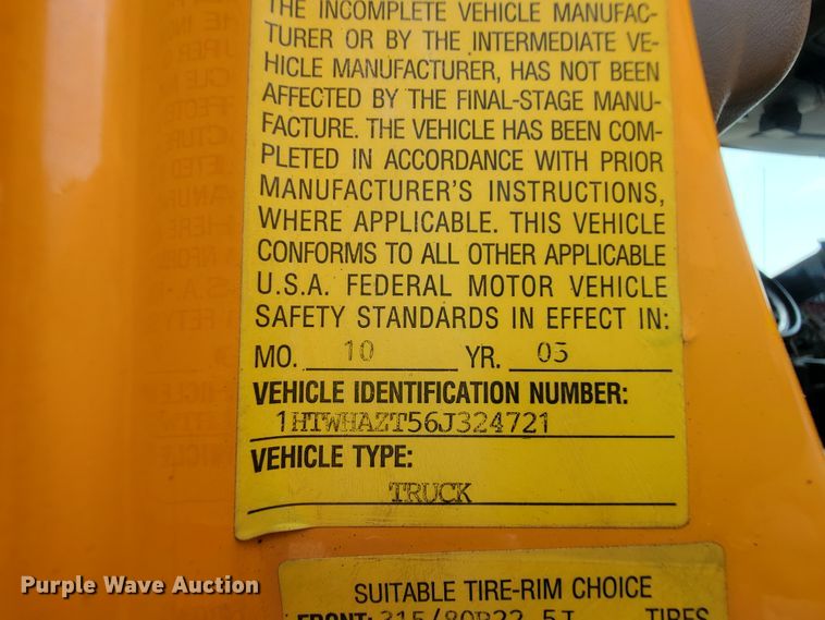 image for item IF9953 2006 International 7400  dump truck