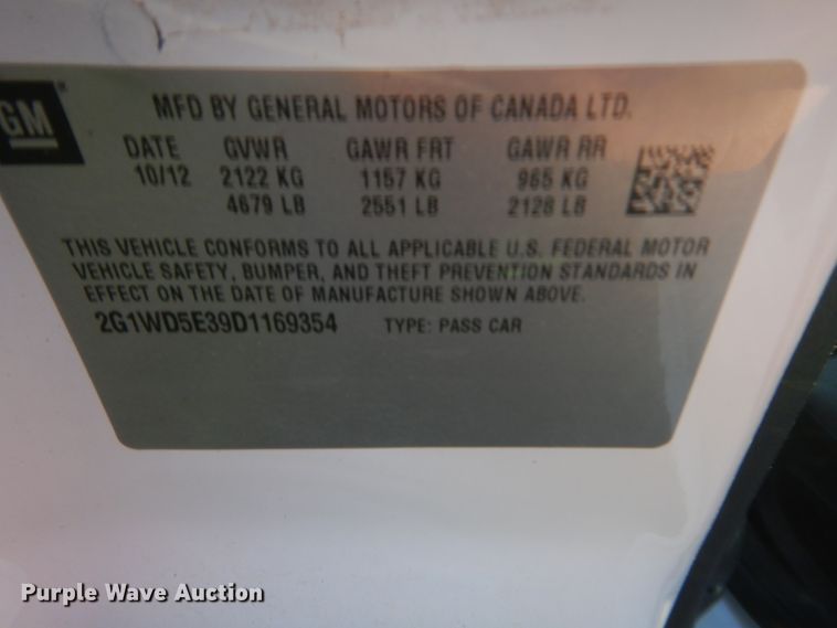 image for item IP9907 2013 Chevrolet Impala Police Cruiser