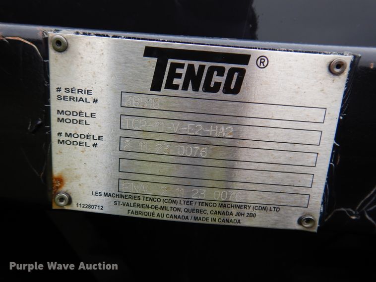 image for item IQ9732 Tenco 11'W skid steer snow plow