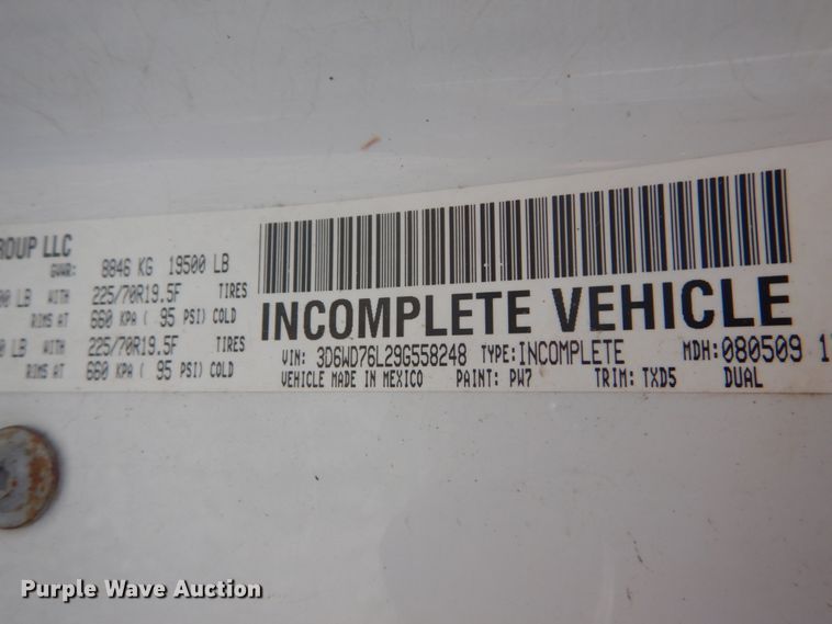 image for item IT9217 2009 Dodge Ram 5500HD  utility / service truck