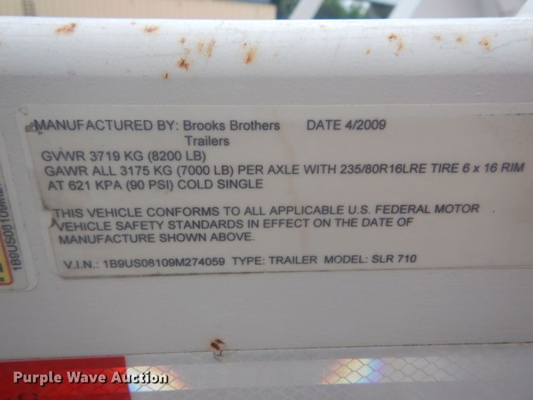 image for item IT9237 2009 Brooks Brothers SLR710  reel trailer