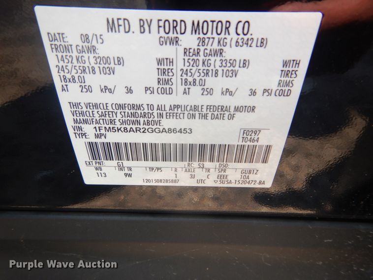 image for item JI9640 2016 Ford Explorer Police Interceptor  SUV