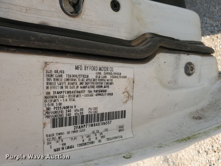 image for item JM9692 2004 Ford Crown Victoria Police Interceptor