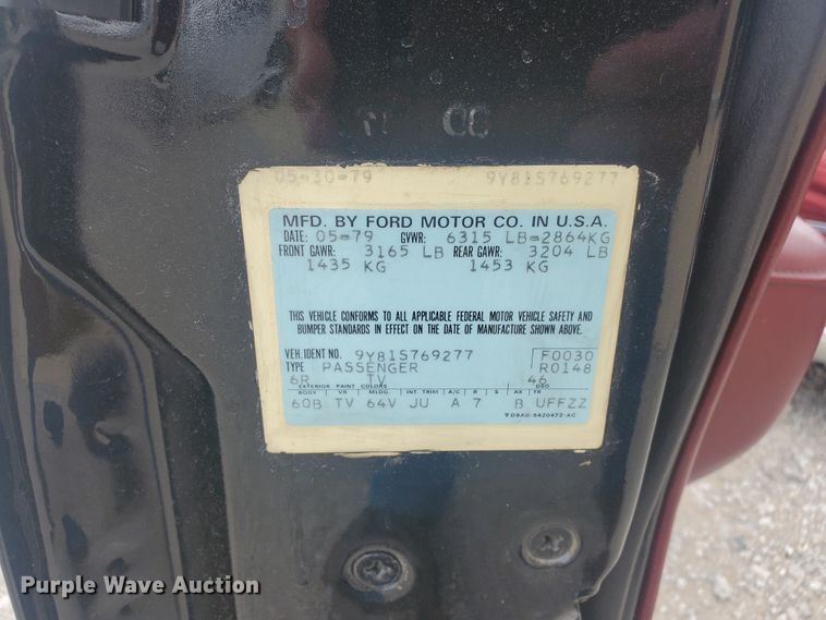 image for item JM9715 1979 Lincoln Continental Town Coupe