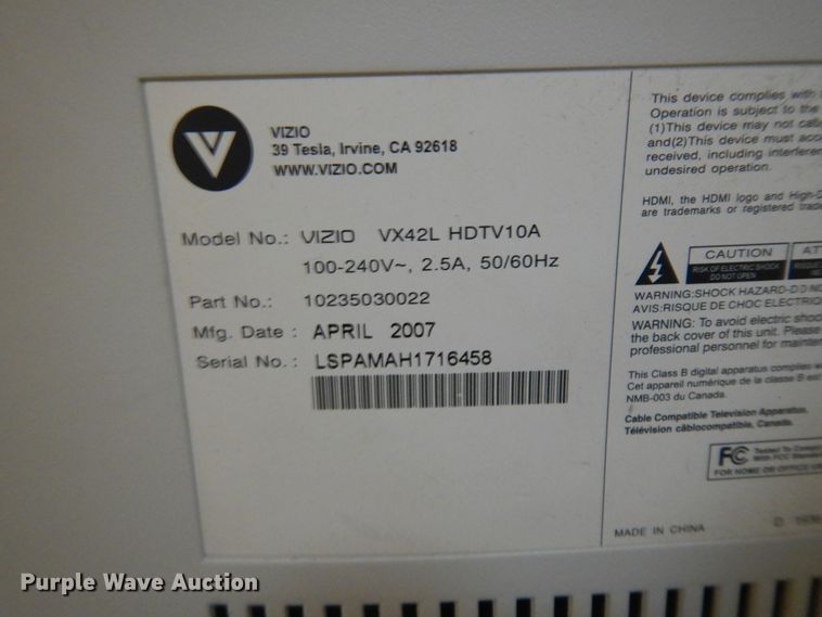 image for item KU9493 2007 Vizio VX24L  42" television