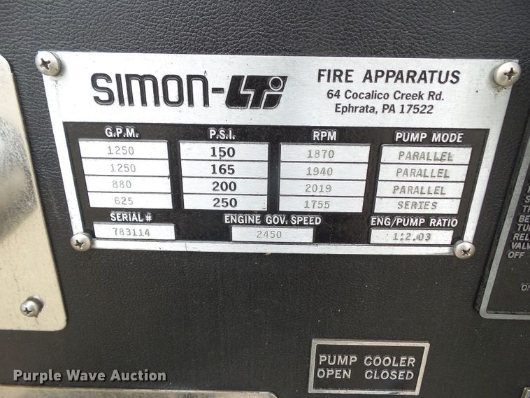 image for item DA7150 1994 Spartan Gladiator  aerial platform fire truck