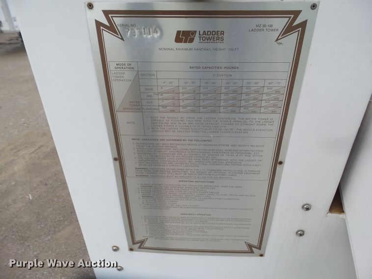 image for item DA7150 1994 Spartan Gladiator  aerial platform fire truck