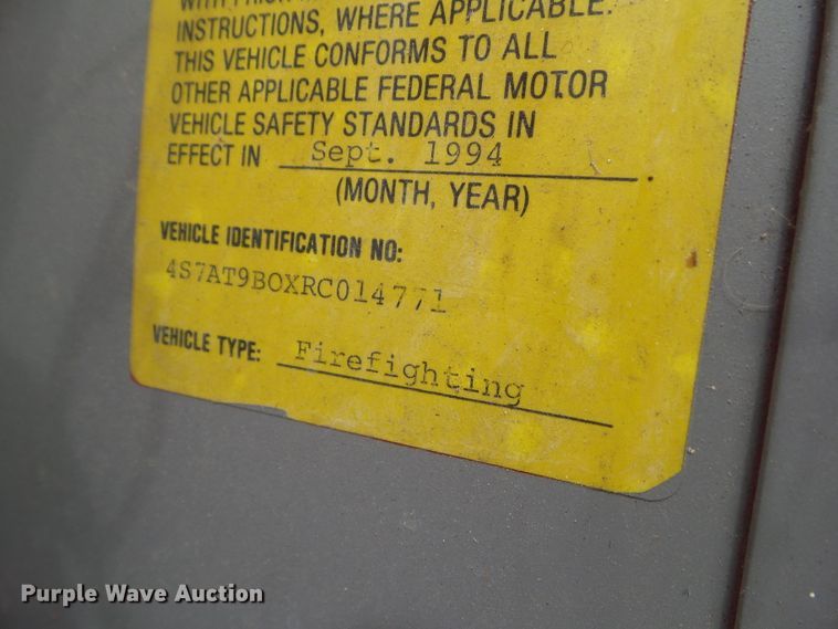 image for item DA7150 1994 Spartan Gladiator  aerial platform fire truck