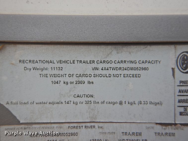 image for item DK2262 2013 Forest River Wildwood Lodge  camper