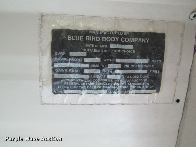 image for item EV9268 1998 Blue Bird All American  school bus