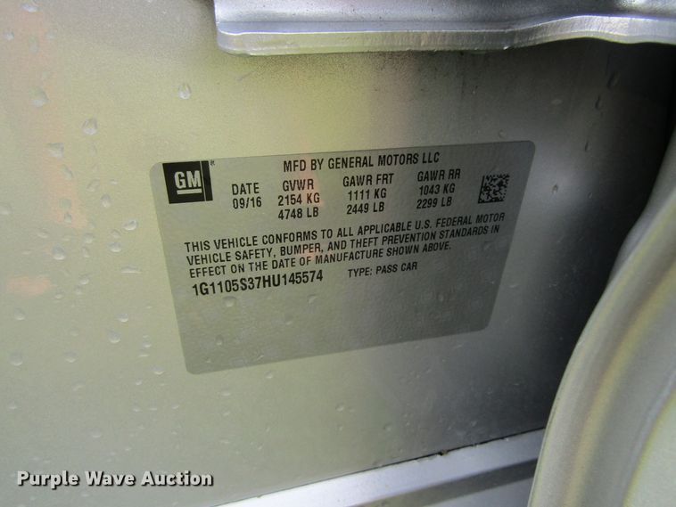 image for item EV9277 2017 Chevrolet Impala