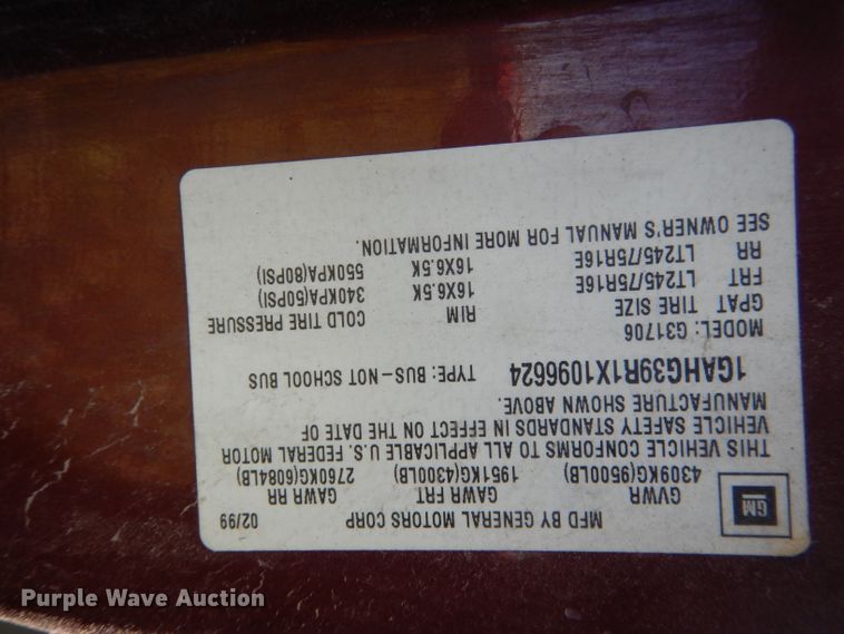 image for item FI9052 1999 Chevrolet Express 3500  van