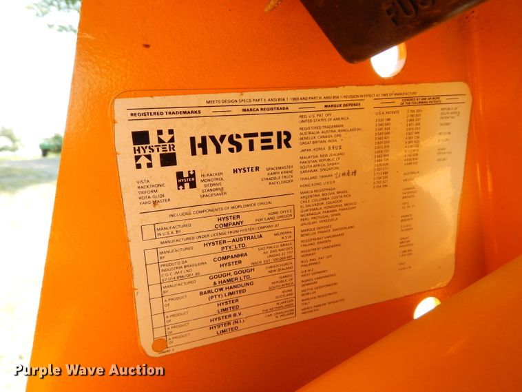 image for item HF9220 1991 Hyster H60XLM  forklift