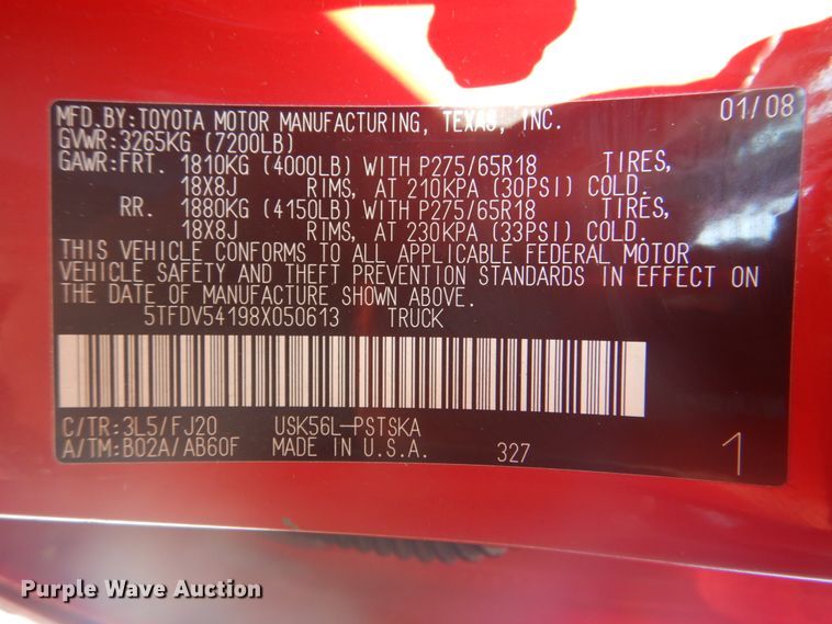 image for item HT9339 2008 Toyota Tundra  CrewMax pickup truck