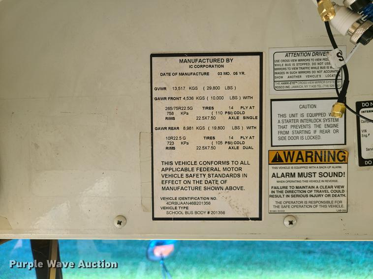 image for item IC9815 2006 International 3000CE  school bus