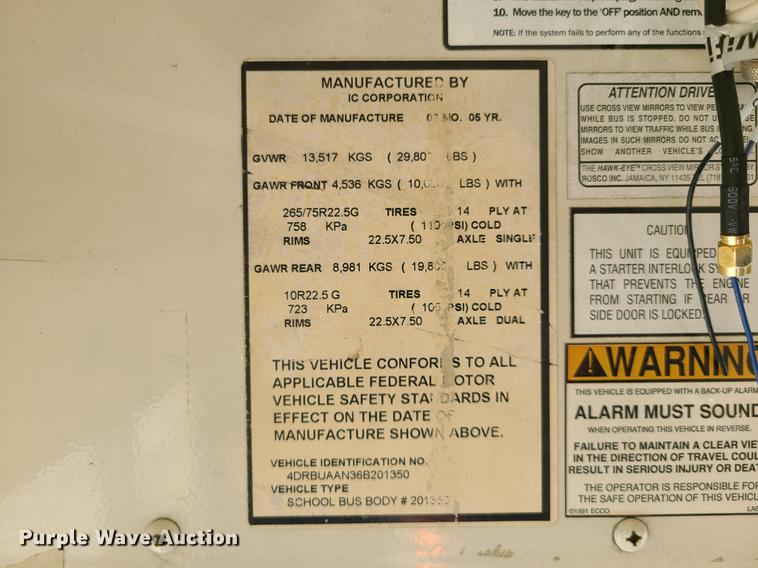 image for item IC9817 2006 International 3000CE  school bus