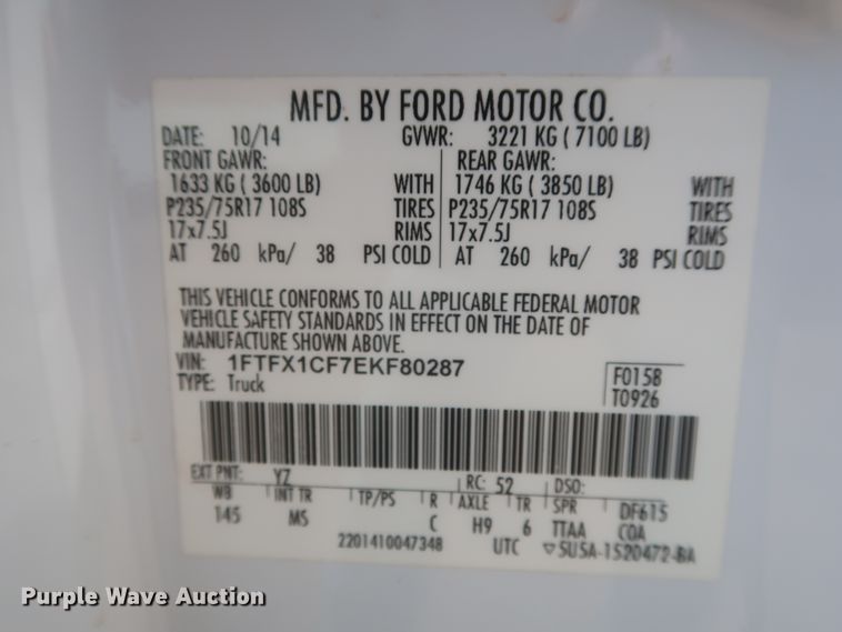 image for item IO9222 2014 Ford F150 XLT  SuperCab pickup truck