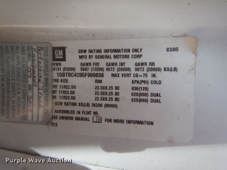 image for item IT9616 2005  Chevrolet C8500  flatbed truck