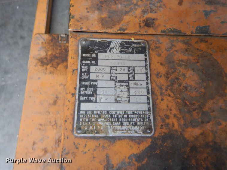 image for item IT9662 Big Joe PDM 20-60  forklift