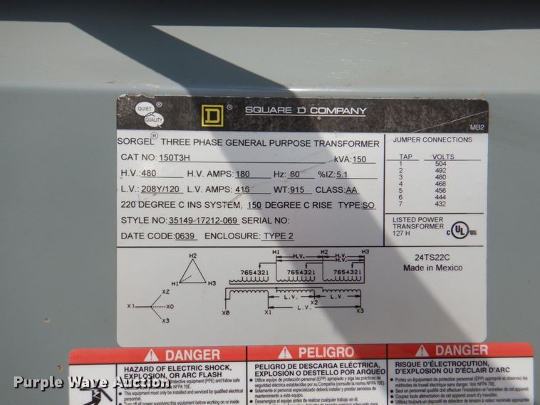 image for item JY9796 Square D  transformer