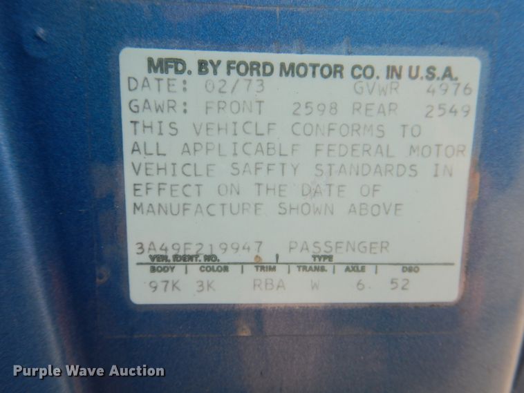 image for item JY9802 1973 Ford Ranchero Squire