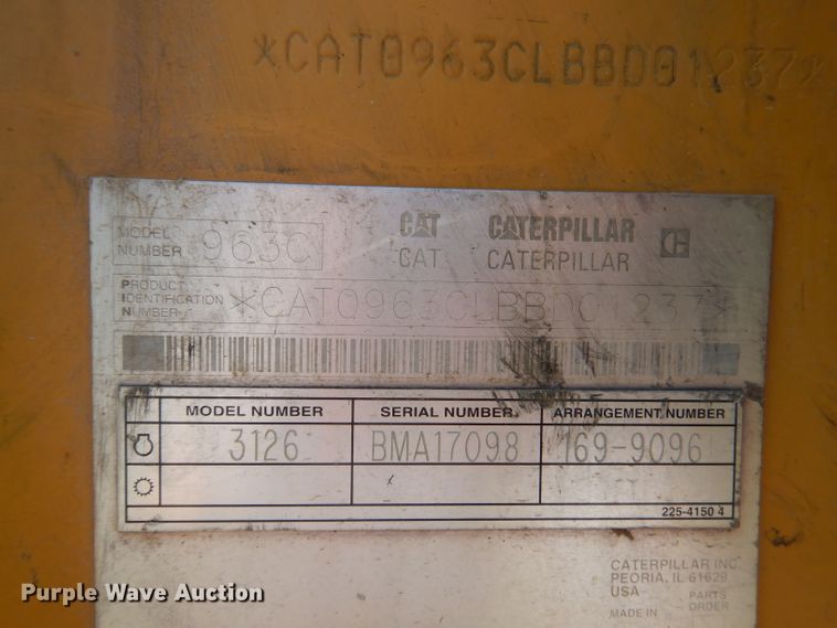 image for item DA5328 2005 Caterpillar 963C  track loader