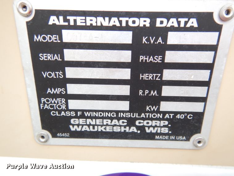 image for item DG0698 1998 Generac 00754-1  generator