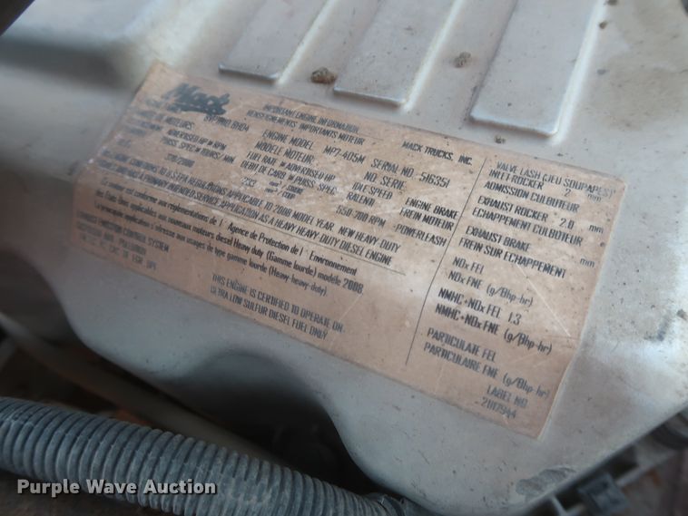 image for item DJ1940 2009 Mack GU713  dump truck