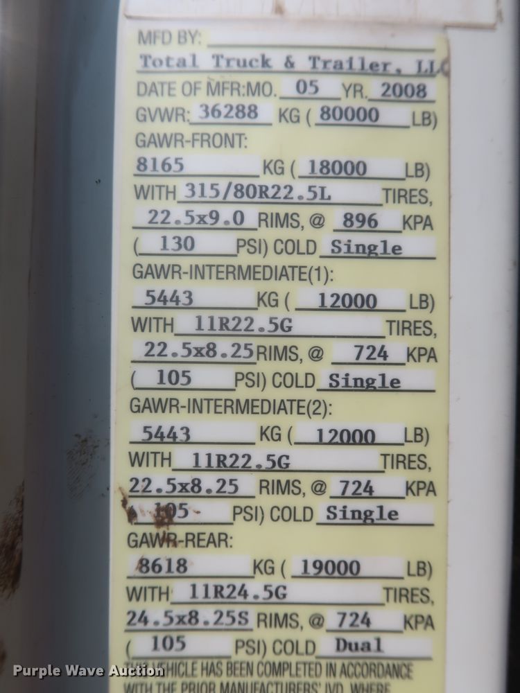 image for item DJ1940 2009 Mack GU713  dump truck