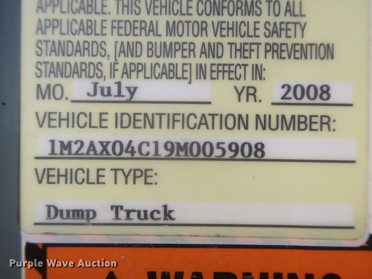 image for item DJ1940 2009 Mack GU713  dump truck