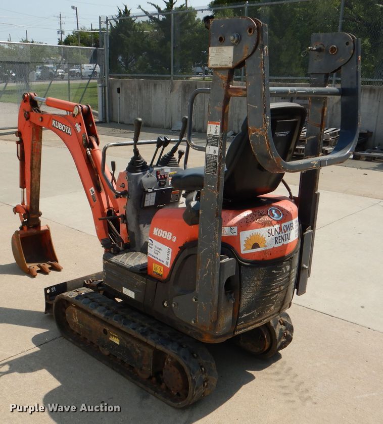 image for item DL3359 2013 Kubota K008-3  mini excavator
