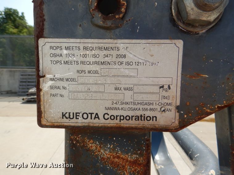 image for item DL3359 2013 Kubota K008-3  mini excavator