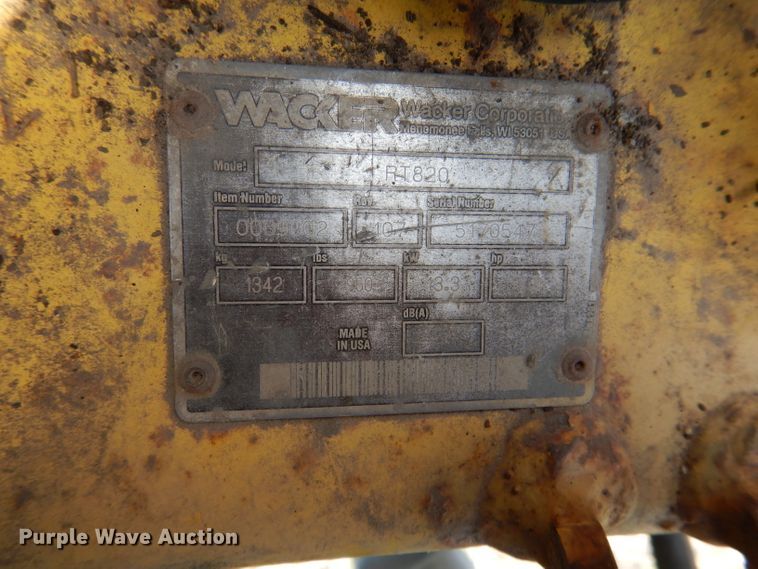 image for item DL3385 Wacker Neuson RT820  trench compactor