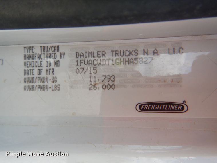 image for item HT9331 2016 Freightliner M2 106  vacuum truck