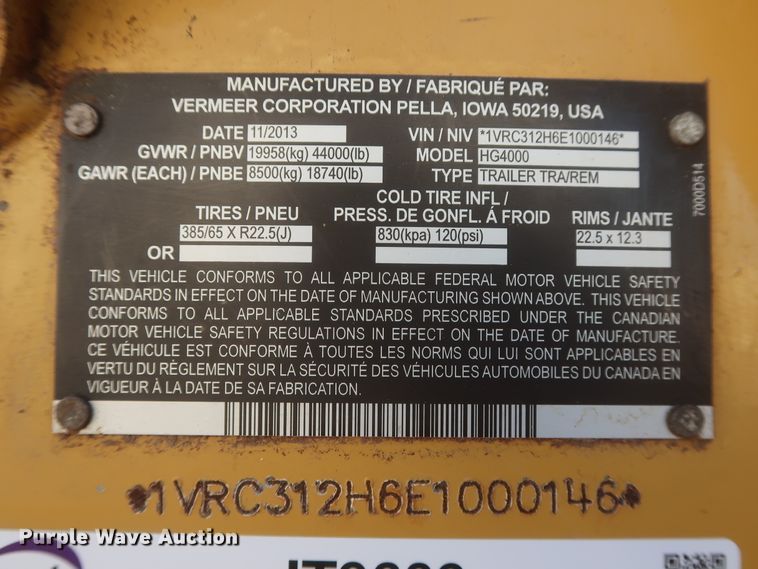 image for item IT9609 2014 Vermeer HG4000  horizontal grinder