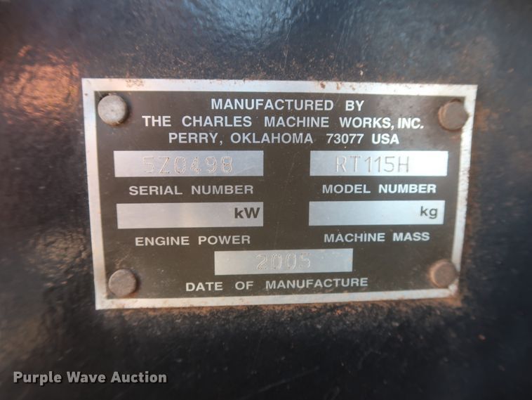 image for item IT9611 2005 Ditch Witch RT115  trencher