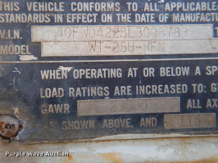 image for item JY9765 1990 Phelan WT-25H-HFN  lowboy equipment trailer