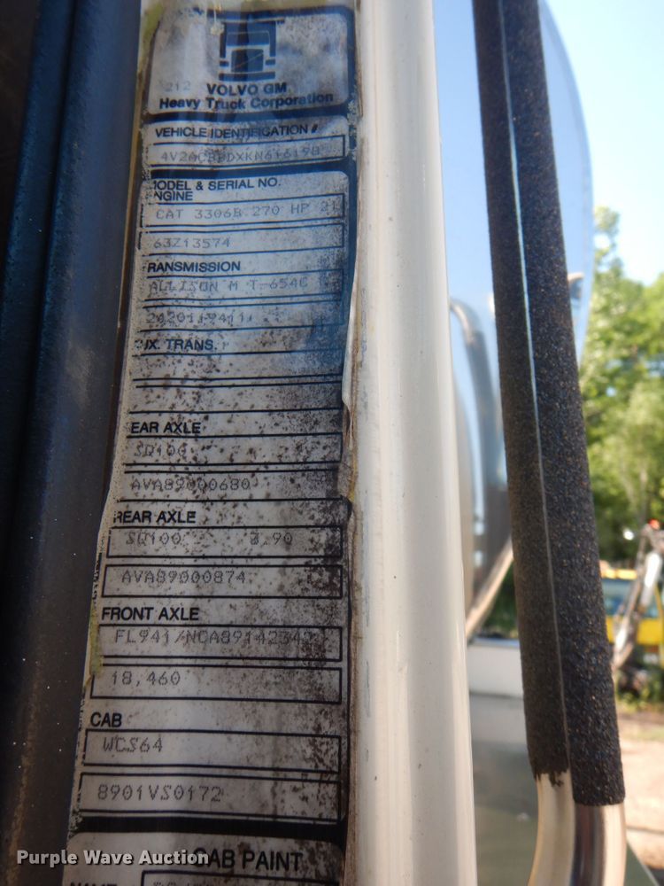 image for item JY9772 1989 White GMC WCS  tank truck