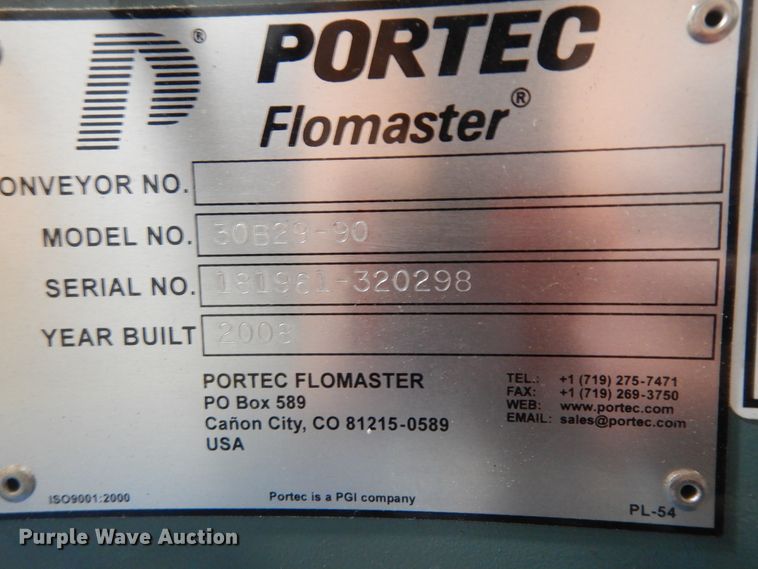image for item KU9448 2008 Portec Flomaster  90 degree conveyor