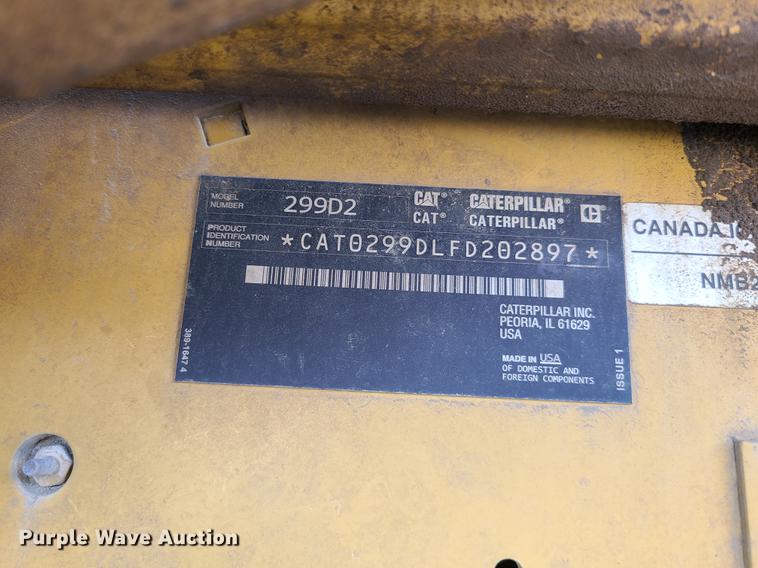 image for item L1325 2018 Caterpillar 299D2  tracked skid steer loader