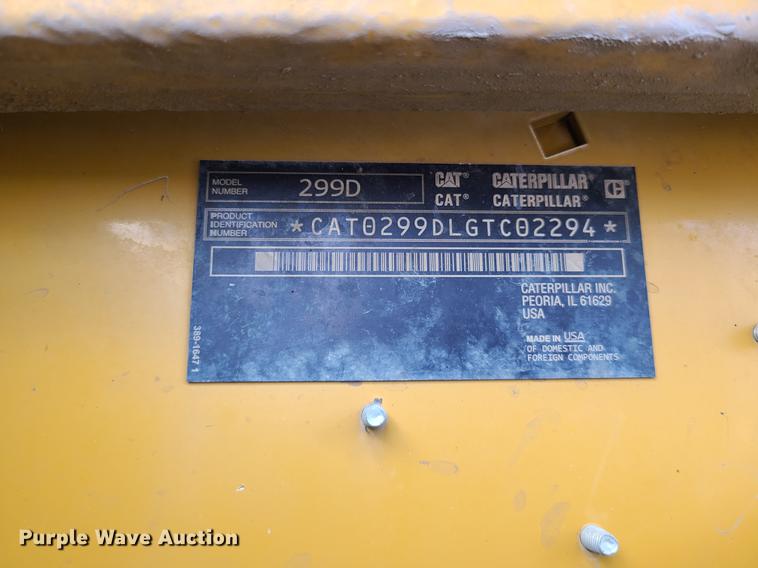 image for item L1327 2015 Caterpillar 299D  tracked skid steer loader