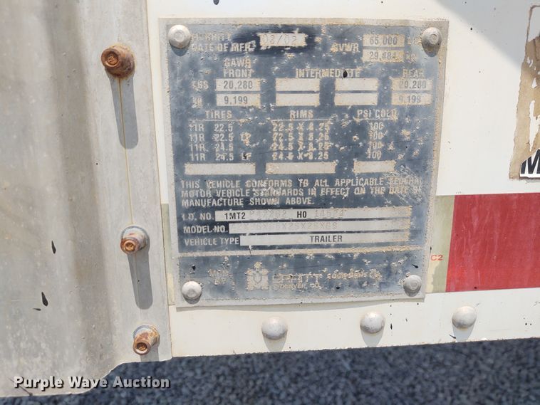 image for item BY9369 2002 Merritt  grain trailer