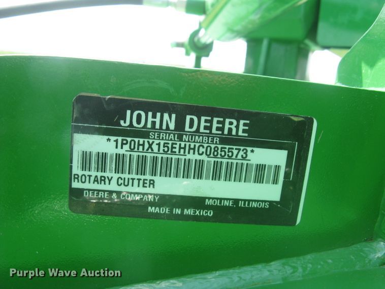 image for item DG5279 2017 John Deere HX15  batwing rotary mower