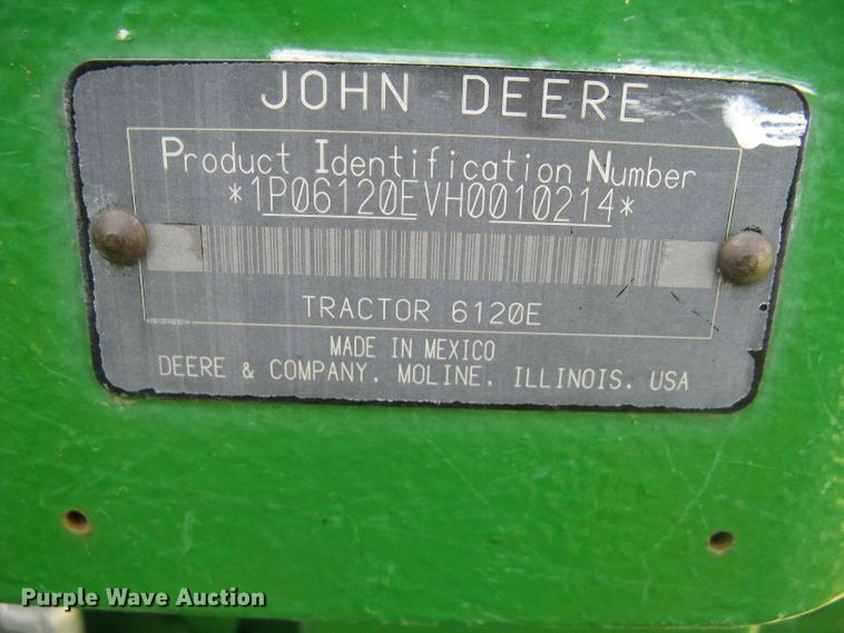 image for item DG5280 2017 John Deere 6120E  MFWD tractor