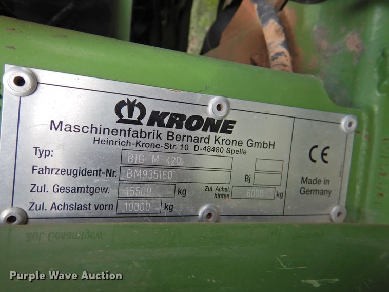 image for item DK2380 2015 Krone Big M 420  windrower